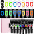 Glow in The Dark 3D Sculpting Gel for Nail Art 8 Colors Carving Painting Drawing Nail molding Gel Home Manicure DIY Nail Salon Kit