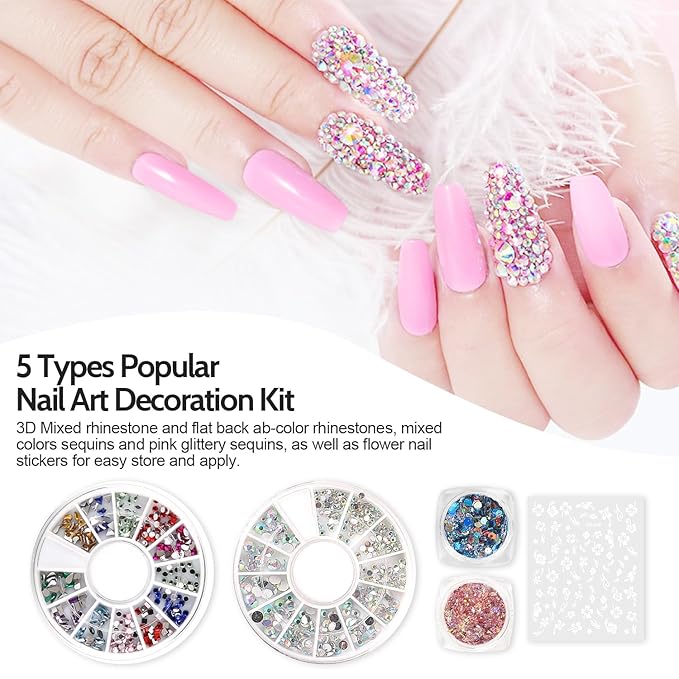 Lavender Violets 45 Colors Gel Nail Polish Kit with U V Light Nude Pinky Jelly Colors 9D Cat Eye Candy Glitter Primer Base Glossy & Matte Top Coat for Home Nail Art Design DIY Gift Set 01