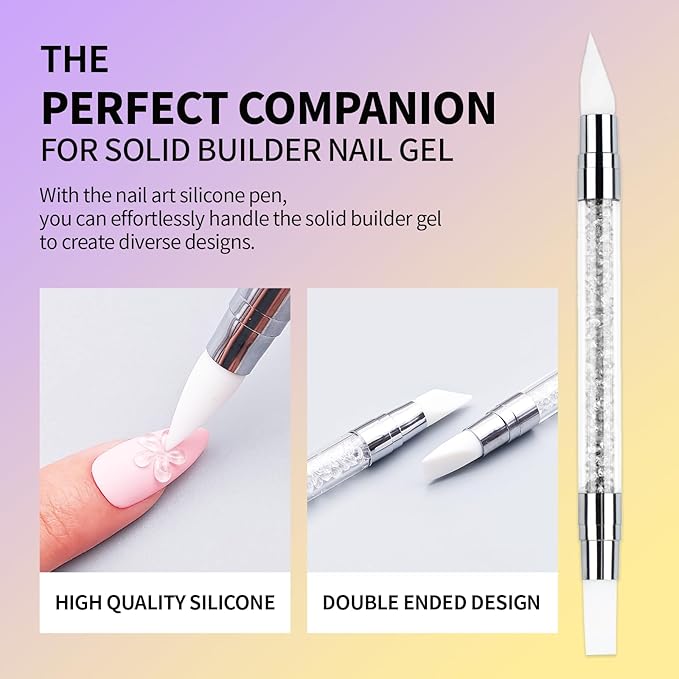 3D Gel Nail Art Kit-Yellow Aurora Solid Builder Gel for Nails 3D Sculpting Carving Building Modeling Hard Extension for Beginner DIY Salon at Home Cured Needed