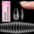 Beetles Gel Nail Tips Curve-EX - Almond Medium, 160pcs 16 Sizes, Etch-X Half Matte Full Cover Soft Acrylic False Press on Nail Tips Easy DIY Nail Extension Art Salon for Curved & Natural Nail Beds