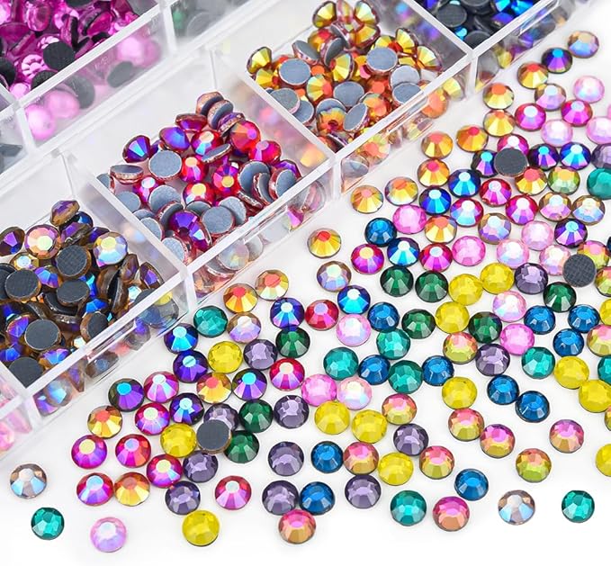 BLINGINBOX bedazzler kit Rhinestones 0.15inches SS16(3.8-4mm) 24 Colorful Nail Art Rhinestones Flatback Crystal gems 2 Boxes for colthes Wallet Camera Phone Doll Toy Decoration