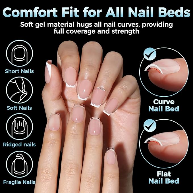 Extra Short Coffin Nails Tips: XS Pre-shape Press on Short Nails Full Cover Gel Tips 360Pcs, 12 Sizes Clear Coffin Nail Acrylic False Fake Nails Extension DIY Salon