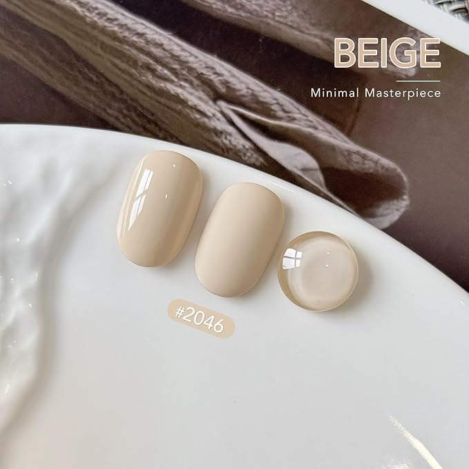 GAOY Gel Nail Polish, 16ml Soak Off Gel Polish, UV Light Cure for Nail Art DIY Manicure at Home, 2046 Beige