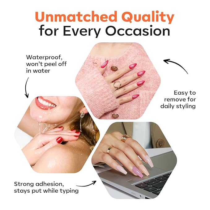 modelones Nail Adhesive Tabs 240pcs - UV Jelly Nail Glue Stickers for Press on Waterproof Breathable Double Sided Sticky Tabs Need Curing 10 Sheet 12 Sizes