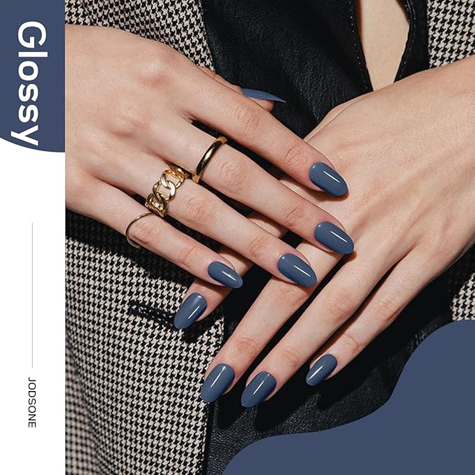 JODSONE Grayish Blue U V Gel Polish 16.5ml Soak Off Nail Color for Home Manicures Lilac Lacquer for Nail Art Gift for Women