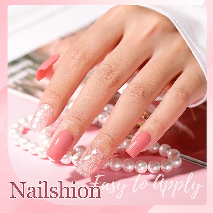 Dusty Rose Nail Polish and Sheer Pink Dot, 2 Colors Light Pink Nail Polish Duo Non-Gel, Classic Elegant Opaque, Rich in Castor Oil, Fast Dry & Long Lasting Glossy Nail Art