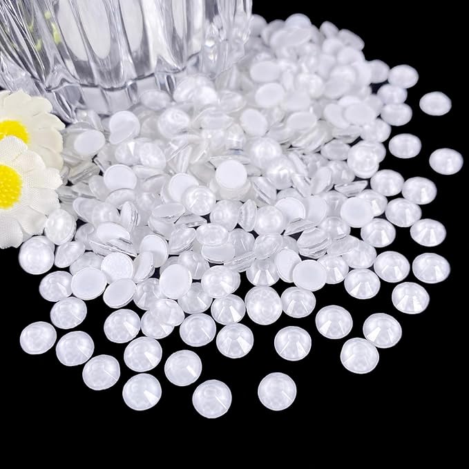 Flatback Glass Rhinestones,Bedazzler Gems 1440pcs Non Hotfix Crystal Rhinestones for Nail Charms Crafts Clothes Tumblers,White Neon,SS16