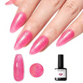 modelones Glitter Rosy Pink Gel Nail Polish PGlitter Gel Nail Polish Soak-Off UV Gel Polish - 28+ Days Long-Lasting Salon-Quality Nail Art DIY Manicure & Gift 15ML