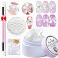 NAILGIL Solid Builder Gel For Nails, Pearl White 3D Sculpture Nail Art Non-Sticky Hand Hard Extension Gel Sock Off UV with Mold for Nail Art Salon Home DIY