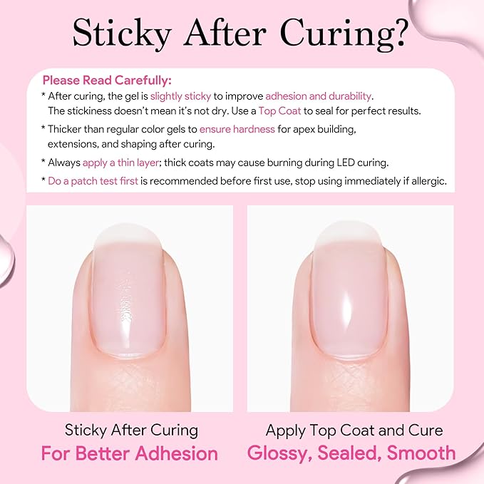 Builder Nail Gel, 7-in-One Builder for Nails Crystal Clear Strengthener Glue Apex Enhancement Extension Hard Building Gel LED Lamp Cured Rubber Base Coat for DIY Beginners& Salon Manicure 0.54 OZ