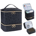 Uross Nail Polish Organizer Bag Holds 30 Bottles Nail Polish & Nail Kit -Nail Polish Storage Organizer Bag Nail Supplies Organizer Case for Nail Tech - Black