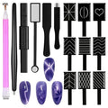 Cat Eye Magnet for Nails Set:15PCS Cateye Gel Nail Polish Magnet Wand , Polish Cateye Magnetic for Nails, Cat Eye Magnetic Sticks Nail Art Design Tools