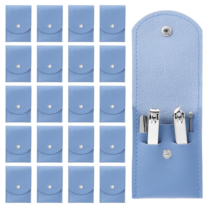 20Sets Manicure Set bulk nail clipper kit Stainless Steel fingernail clipper sets 4in1 manicure kits bulk for gift sets beauty Pedicure Kit Pedicure Tools with Travel Case Men Women