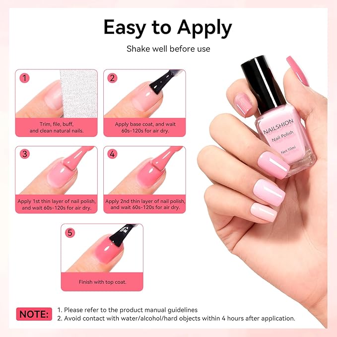 Neutral Collections Nail Polish Set with Base-Top Coat 16 Colors Nude Pink Peach Milky Rose Beige Skin Tones Fingernail Polish with Remover Pads, Salon Home DIY Nail Art Manicure Gift