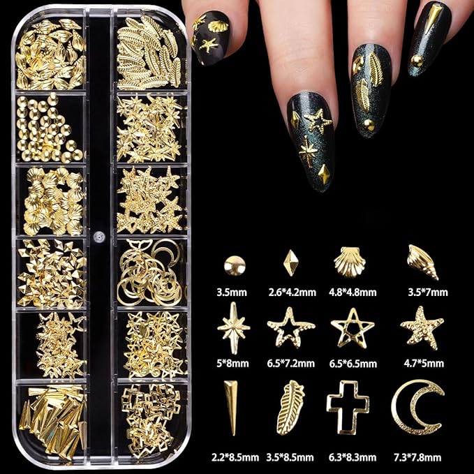 Nail Charms,Nail Rhinestones Kit with 4 Boxes of Nail Gems,Colorful Clear Flatback Rhinestone,3D Charms for Nails 3D Nail Art Design Kit Nail Decorations for Women