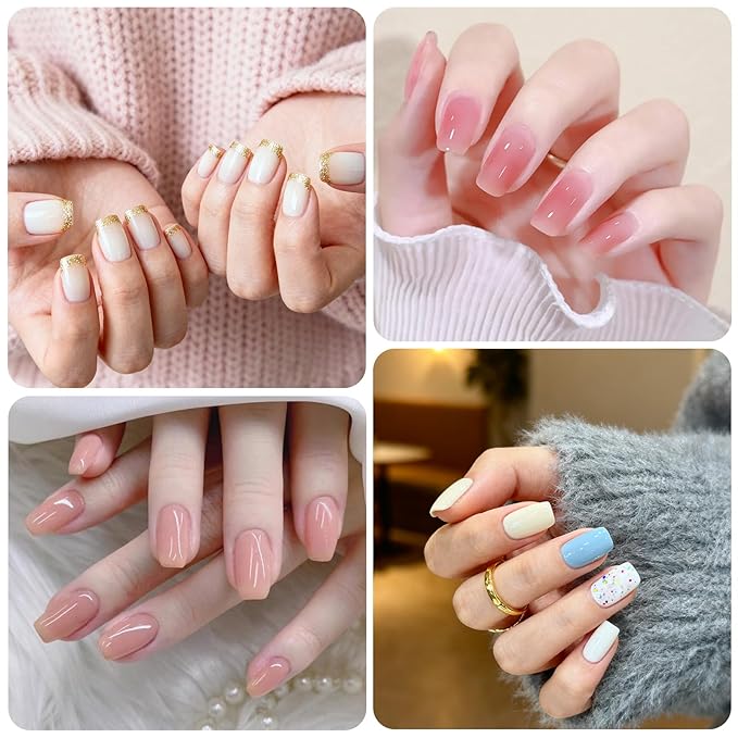 Double Ended Nail Builder Gel Brush, 4 Pcs Hard Gel Nail Brushes for Builder Gels Nails Brush Liner Brushes Professional Nails Art Design Tools for Manicure & Salon Use
