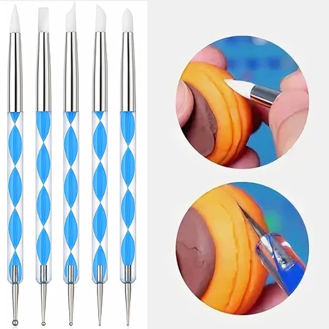 10 PCS Dual-Ended Nail Art Dotting Tools 3D Silicone Sculpting Pens Manicure DIY Decoration Nail Art Design