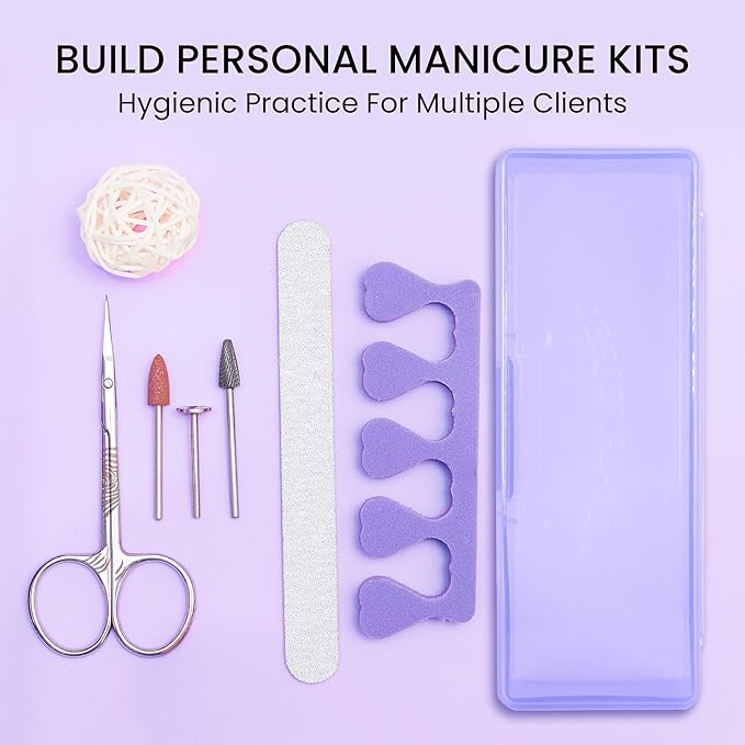 Beauticom Personal Box Storage Case for Professional Manicurist Nails Pedicure (Large Size) (1 Piece, PURPLE)