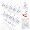 MelodySusie Nail Stand for Press Ons, 3 PCS Shiny Magnetic Bases Sets for Practice Painting Display with Brush Holder and 100 Pcs Reusable Double-Sided Tape for Home DIY Salon Supplies