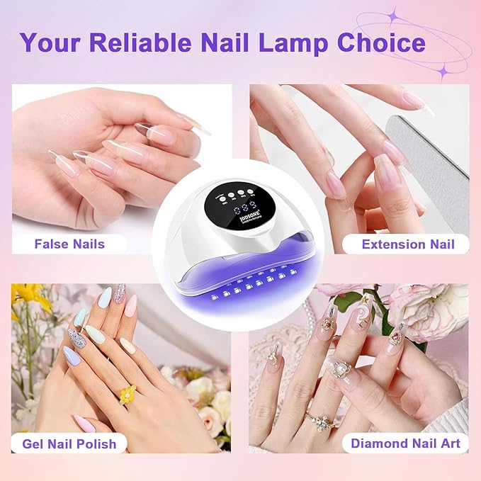 JODSONE U V LED Nail Lamp,2-in-1 Design for Nail Tip and Gel Nails Polish Fast Curing with 4 Timer Smart Sensor
