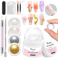 Solid Sculpture Builder Gel BISHENGYF: Non-Stick Hand 3D Nail Gel 4 in 1 Extension UV Glue for Acrylic Nails Rhinestones 3D Sculpture Hard Gels for Manicure DIY At Home