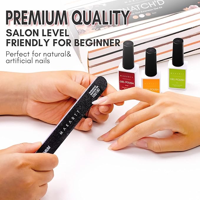 Makartt Nail File - 100/180 Grit Emery Boards for Nails, Professional Nail Files, 10pcs Double Sides Black Coarse Fingernail Filer for Acrylic and Extension Gel Removal Manicure Kit Salon Home Use