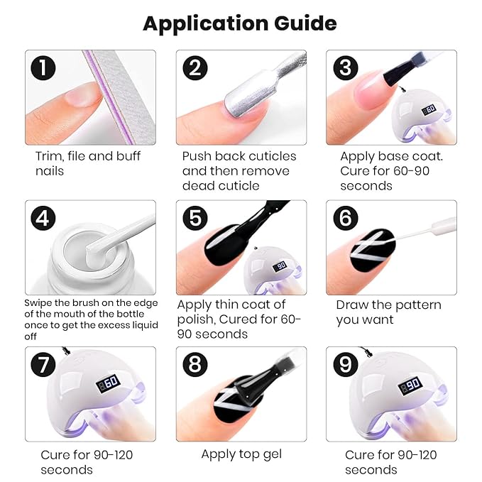 RARJSM Gel Liner Nail Art Polish White Painted Gel Nail Design Polish 1 Bottle Soak off Curing Requires 8ml Build in Thin Nail Brush for Classical Home Salon Diy Nail Design French Manicure Painting