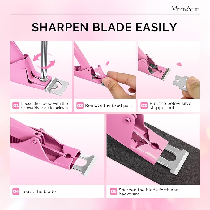 MelodySusie Acrylic Nail Clippers, Professional Nail Clippers Cutters for Acrylic Nails Fake Nail Tips, Adjustable Stainless Nail Trimmer, Manicure Tool for Salon Home Nail Art, Pink