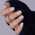 CurvLife Square Press On Nails Short – 30Pcs Clean Milky Nude Soft Gel Fake Nails, Reusable Glue On Nail Kit with Adhesive Tabs, Natural Fit & Salon-Quality for Women & Girls