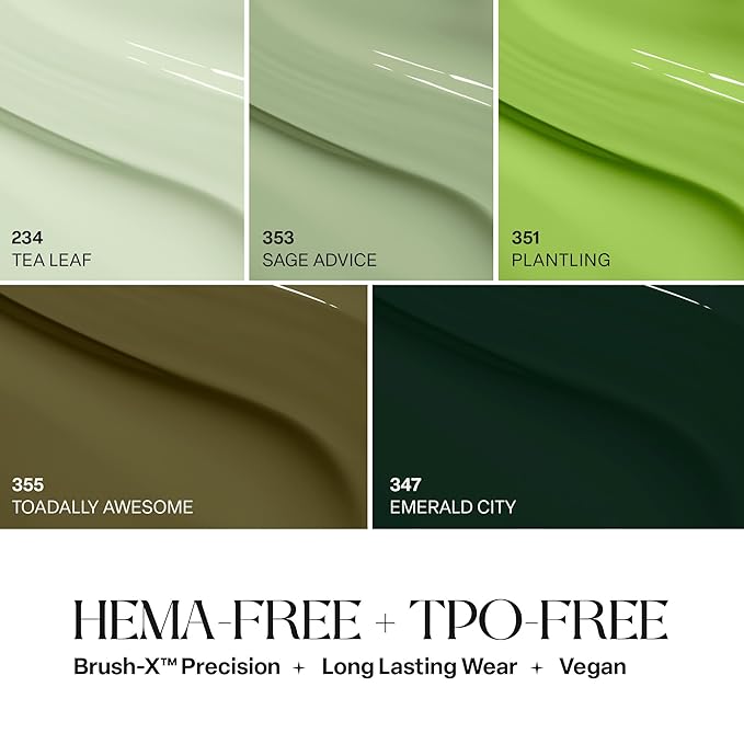 APRÉS Gel Couleur Combo Set, 5 Color Gel Nail Polish, HEMA-Free & TPO-Free, Bright Nude Pastel Colors with Brush-X Nail Art Brush (Matcha Moment)
