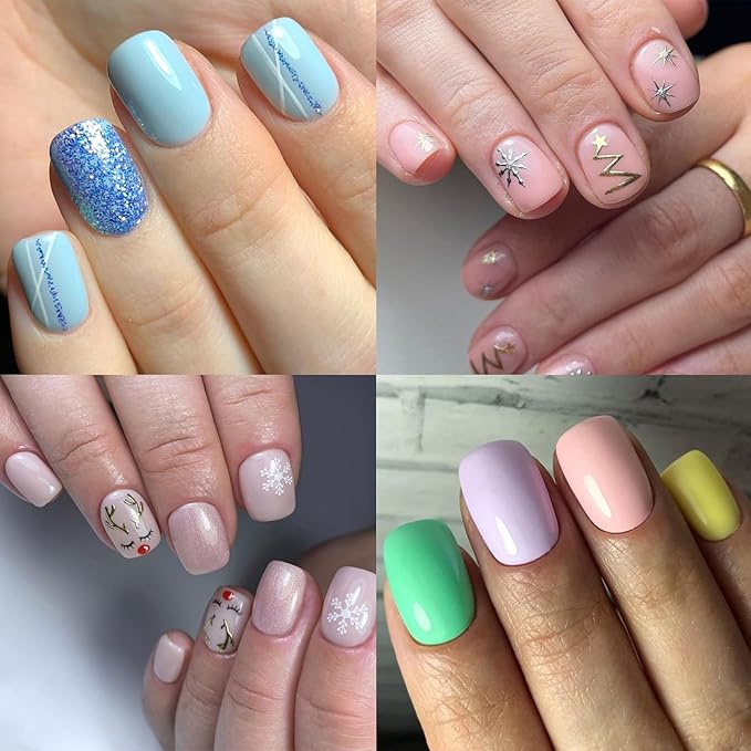 600pc Extra Short Square Nail Tips Fake Nails Press on Nails Clear Nail Tip Full Cover False Nails Artificial Fingernail, 12 Size Soft Gel Nail Tips for Acrylic Nails Gel Nail Extensions