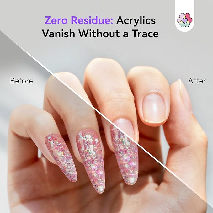 SAVILAND Acrylic Nail Remover Kit 2 Pcs: Powerful Rapid Dissolution Acrylic Remover with Cuticle Oil & Nail File Tools, No Soaking No Wrapping, Gentle Professional Set for Home Use