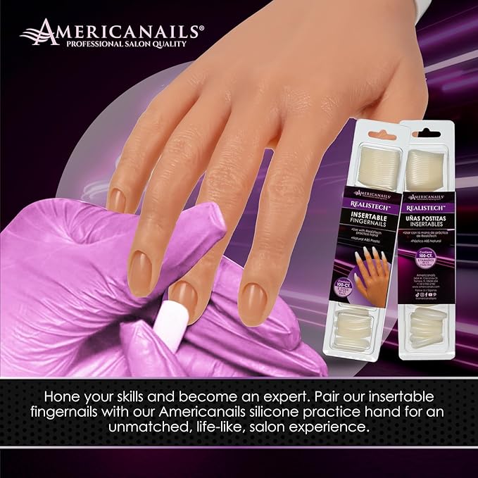 Americanails RealisTech Practice Hand Insertable Fingernails 100ct