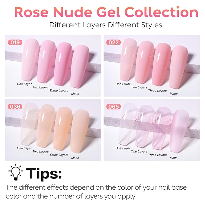 AIMEILI Soak Off U V LED Hema Free Nude Gel Nail Polish Natural Sheer Pink Nail Polish Gel Set Of 4pcs X 10ml - Kit Set 17