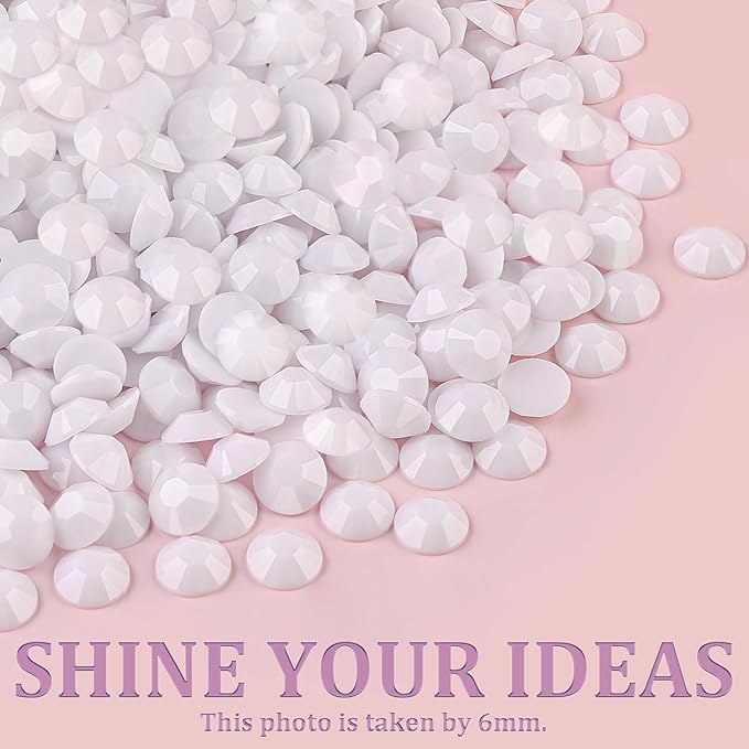 30000Pcs White Rhinestones for Bedazzling with B7000 Jewelry Glue, Bedazzler Kit Bulk Flatback Gems, Resin Rhinestones for Crafting Crafts Clothing Shoes Fabric Nail Art Assorted Size 2/3/4/5/6mm