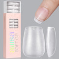 AILLSA Extra Short Coffin Nail Tips 450pcs Gel Full Cover Nails Tips Matte Pre-filed Press on Fake Soft Nail Tip 15 Sizes Pre-Shaped False Gelly Nails Tip