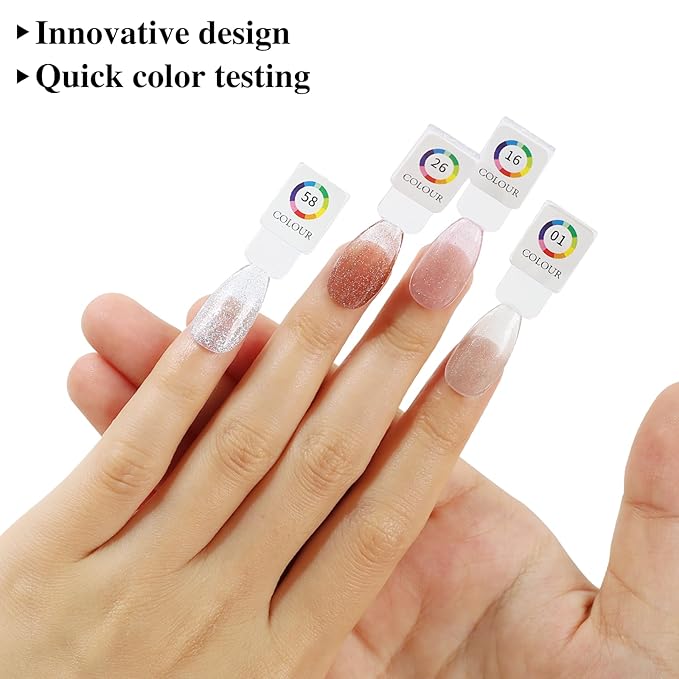 180 Magnetic Nail Color Book,Leather Magnetic Color Display Book with 192 Magnetic Tips & 1-180 Number Labels,Perfect for Nail Polish Nails Art Design(Pink)