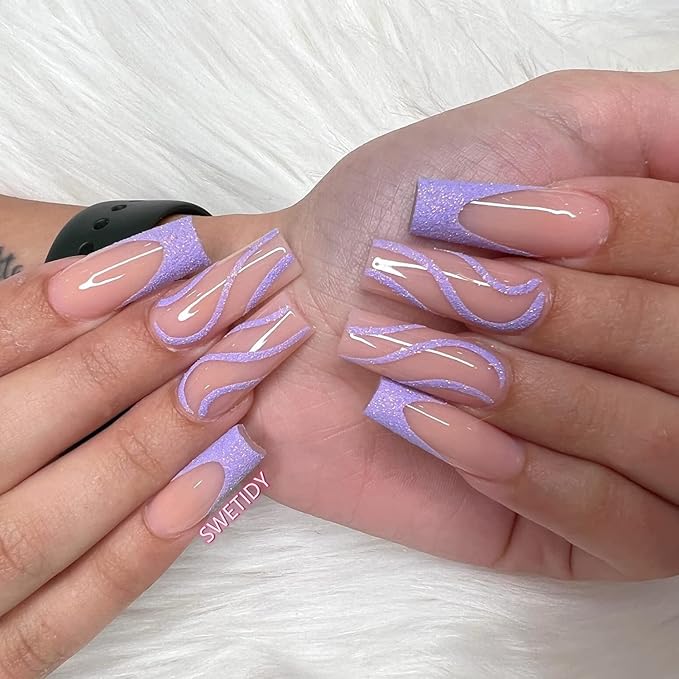 Clear Acrylic Square Nail Tips, SWETIDY 500pcs No C Curve XL Long Square Shaped Straight Fake Nails Flattened Half Cover Artificial Nails with Box for Nail Salon Professional and DIY Nail Art 10 Sizes