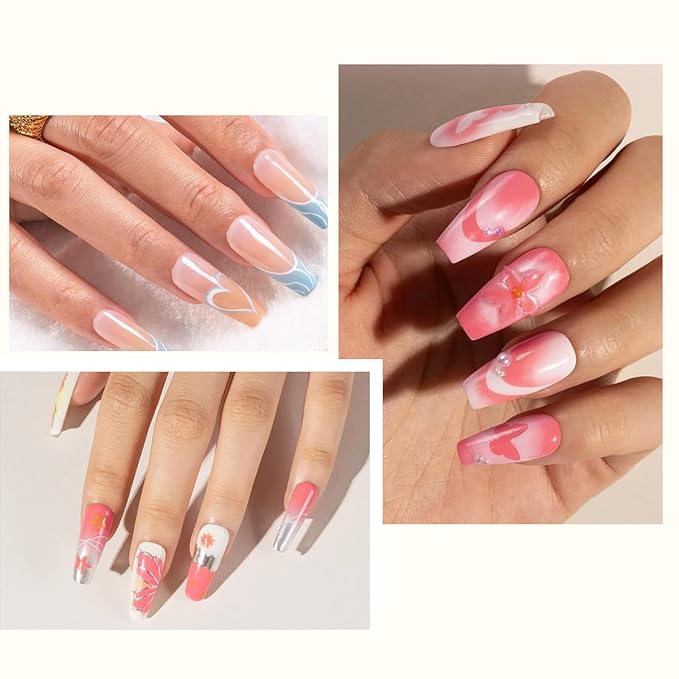 5PCS Nail Art Liner Brushes - Liner Brush For Nail Gel Fine Drawing,Thin Liner Nail Brush Set Size 7/11/15/20/25mm Striper Brushes Christmas Gift for Women