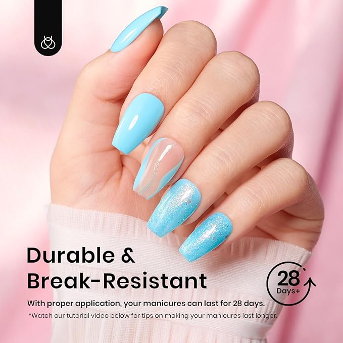 Beetles Short Coffin Nail Tips 576 PCS Half Matte Pre-shape Short Coffin Fake Nails 12 Sizes Full Cover Acrylic False Nails Nail Extension DIY Manicure Gifts for Women
