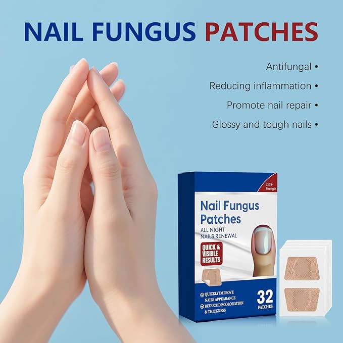 Fungus Nail Treatment Patch, Foot Fungus Treatment Extra Strength,Nail Fungal Patches for Toenail, Nail Repair for Damaged Nails and Appearance of Discolored - (32 Pcs)