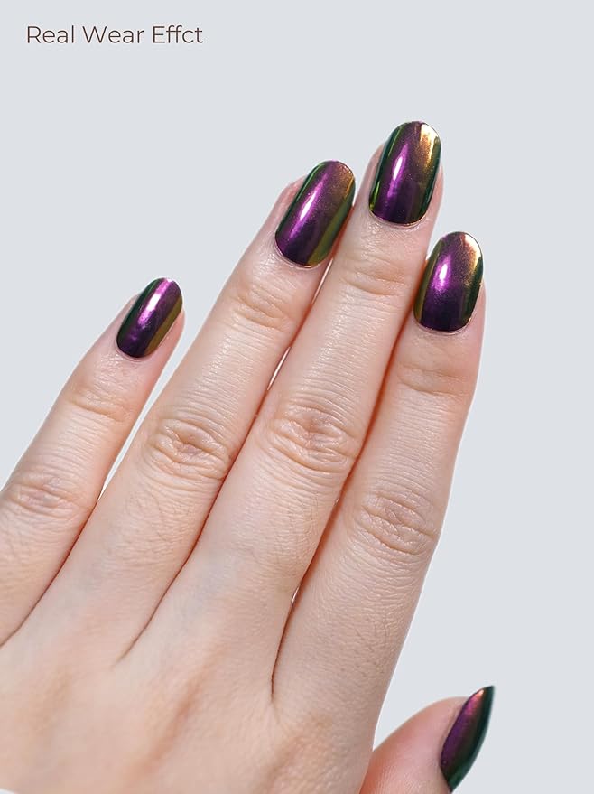 Semi Cured Gel Nail Strips - UV Light Gel Nail Stickers - 20 Long Lasting Salon Quality Wraps (Starlight Rave Red)