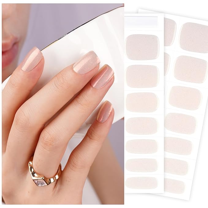 DANNI & TONI Semi Cured Gel Nail Strips Mermaid Glitters (Fairy Dust) Aurora Gel Nail Stickers 28 Stickers Gift for Woman