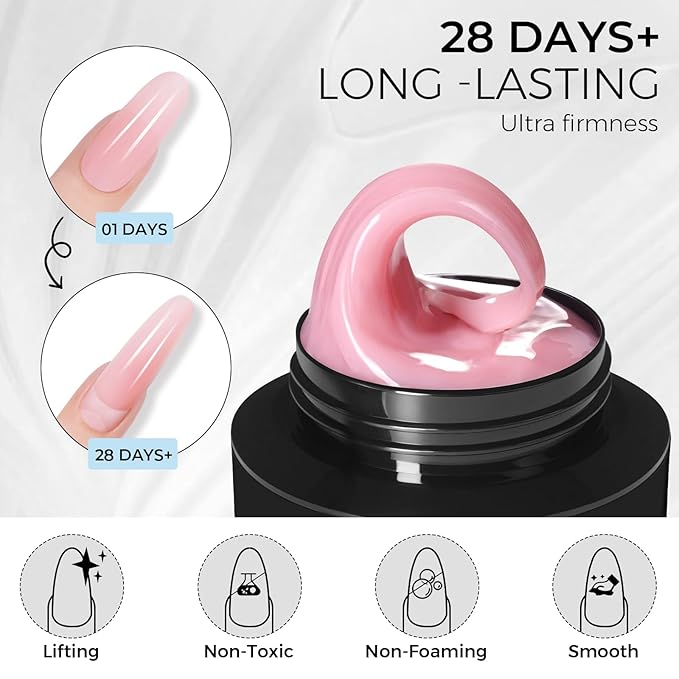 TOMICCA 3D Nail Gel Sculpting Gel for Nail Art 50g Gel Nail Art Non Sticky Hand Carving Gel UV LED Nail Extension Gel Solid Builder Gel for Nails Nude Pink