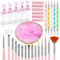 Nail Art Tools 24Pcs Set,2 sets Nail Stand,Nail Art Brush,Resin Nail Art Palette,5 Pcs Nail Art Sculpture Pen,Dotting Pen Tools Nail Art Kit for Nail Art DIY