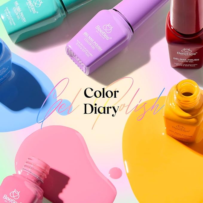 Beetles Gel Nail Polish Set, 25 Colors Color Dairy Polish Kit, Nude Black Brown Red Color Gel Nails with Base Coat Glossy & Matte Top Coat Colorful Bottles UV Led Soak Off Gifts for Women