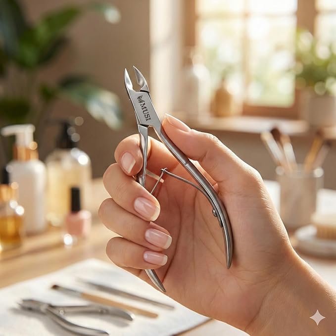 MUSI 3 PC Cuticle Nipper Clippers & Pusher, Trim Cuticles & Remove Dead Skin for Manicure & Pedicure and Groom Fingernails & Toenails with Sharp, Efficient Cuticle Trimmer Kit Men & Women