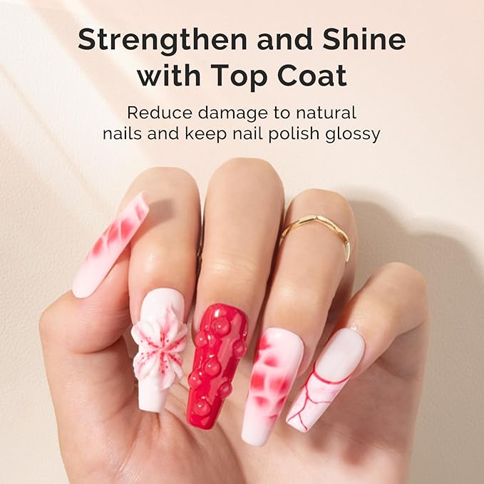 MelodySusie Hema Free Blooming Gel and Top Coat Set HEMA, HPMA, TPO Free for Nail Design 0.5 Fl Oz Marble Watercolor UV Nail Polish Spreading Effect Nail Salon Manicure at Home 2PCS