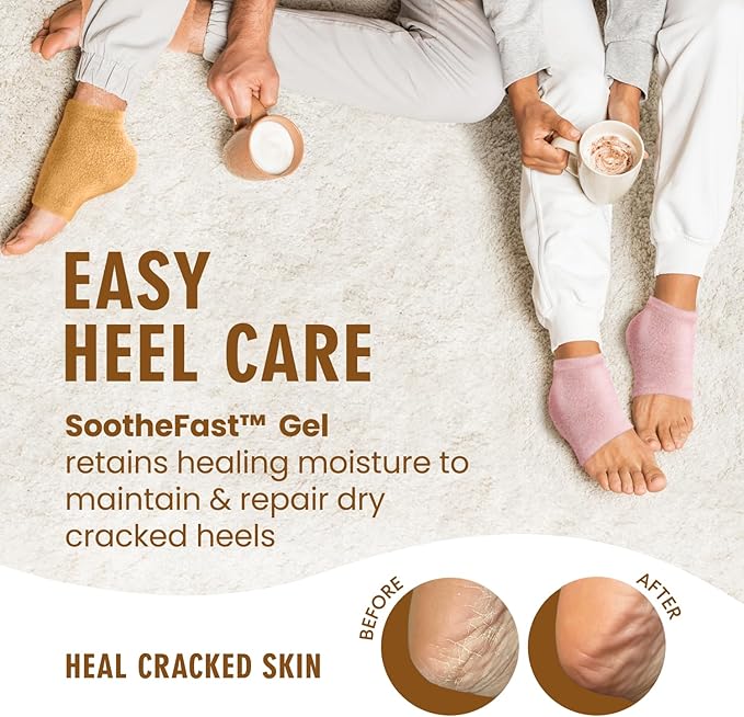 Dr. Frederick's Original Moisturizing Fuzzy Heel Socks for Dry Cracked Heels Treatment - Infused with Olive Oil, Jojoba Oil and Vitamin E - 2 Pairs - Stocking Stuffers for Adults - Citrus Glow