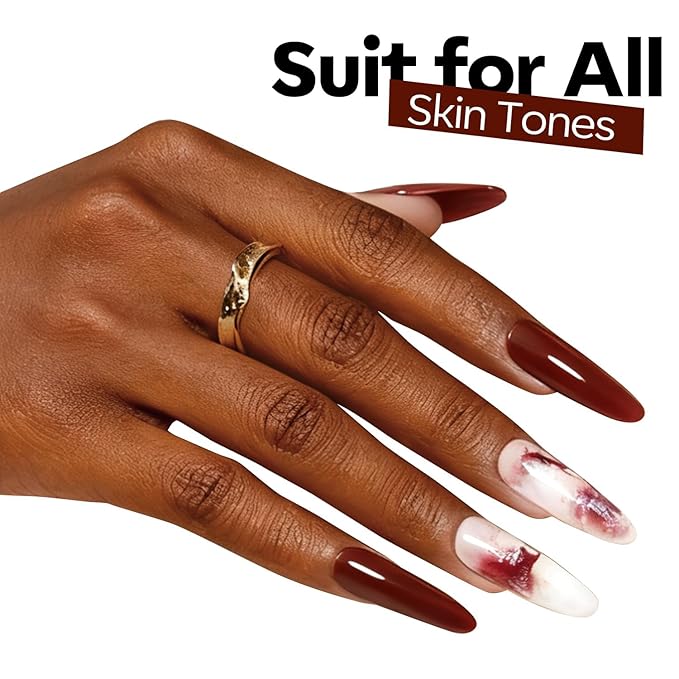 modelones Red Gel Nail Polish Burgundy Red Nail Dark Red Brown Gel Nail Polish Soak Off Nail Art Manicure 15 ML